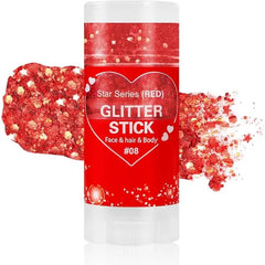 Mysense Carnival White Body Glitter Stick,Face Hair Glitter Gel for Women Kids,Sparkling Mermaid Sequins Chunky Glitter Face Paint Makeup,Singer Concert Outfit Festival Rave Accessories
