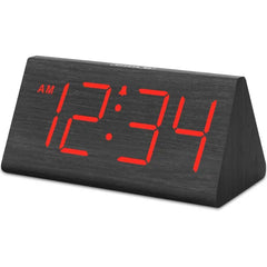 DreamSky Wooden Digital Alarm Clock for Bedrooms with Large Numbers