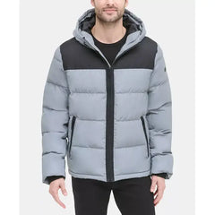 Men's Mixed-Media Puffer Coat, Created for Macy's
