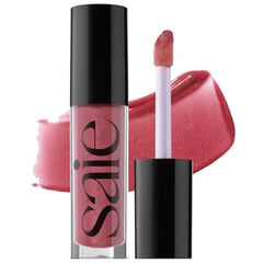 Saie Glossybounce - Hydrating Lip Gloss and Tinted Lip Oil Hybrid with Hyaluronic Acid & Jojoba Oil for Non-Sticky, Ultra-Shiny, Plump & Soft Lips - Everyday Makeup Essential