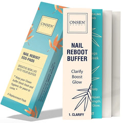 Onsen Secret 3-Way Nail Buffer Replacement Pads – Coarse/Soft/Silky Buffing Refills for Natural Shine – Available in 1 Pack (4 Pads) or 3 Pack (12 Pads)
