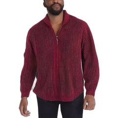 King Size Men's Big & Tall Shaker Knit Zip-Front Sweater