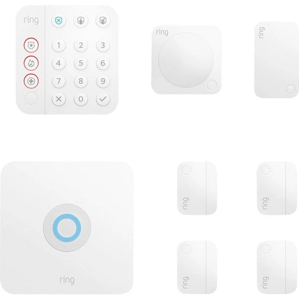 Ring Security Alarm Home Security Kit 8-Piece - White