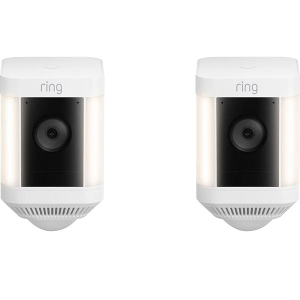Ring Spotlight Cam Plus (2 Pack) Battery Outdoor Security Camera - White