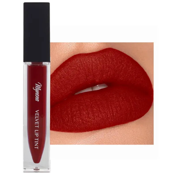 Mynena Velvet Matte Lip Stain | Non-Sticky No Crease or Drying | Mousse Texture Liquid Lipstick | Conceals Lines for a Smooth Wrinkle Free Pout | Blurring or Just Bitten Effect