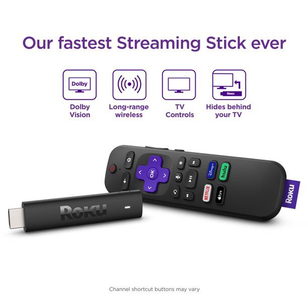 Roku Streaming Media Player Streaming Stick 4k 2021 (3820RW2) - Black