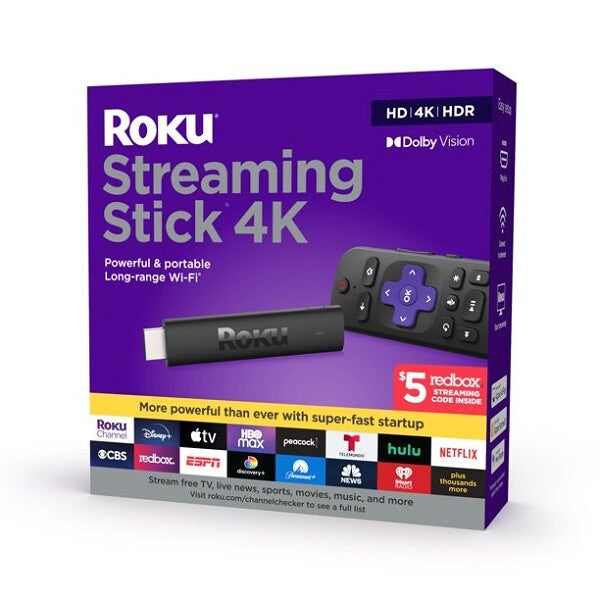 Roku Streaming Media Player Streaming Stick 4k 2021 (3820RW) - Black