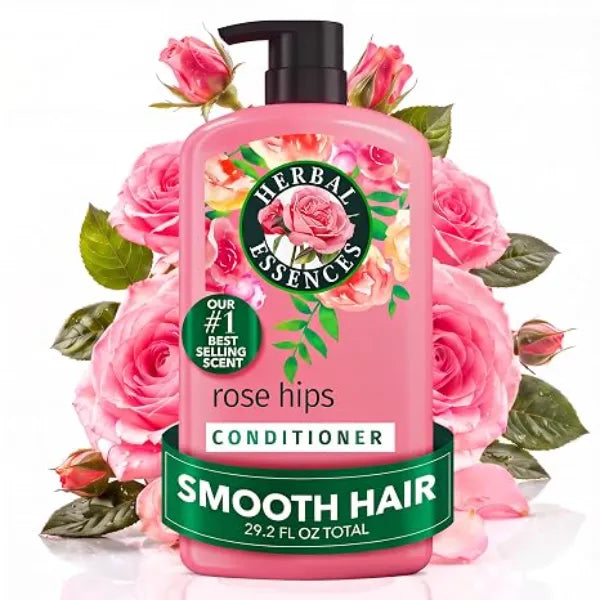 Herbal Essences Conditioner, Rose Hips + Passionfruit Smooth Collection, Shiny Hair with Vitamin E & Jojoba, Safe for Color Treated Hair, Floral Scent, Dermatologist Tested