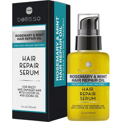 BELLISSO Hair Serum Oil with Biotin, Argan, Keratin & Rosemary – Anti Frizz, Dandruff & Scalp Treatment – Strengthening, Moisturizing & Repair for Dry, Damaged, Thinning Hair – For Men & Women, All Hair Types