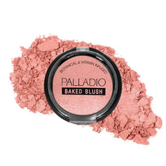 Palladio Baked Blush, Highly Pigmented Shimmery Formula, Easy to Blend and Highly Buildable, Apply Dry for a Natural Glow or Wet for a Dramatic Luminous Look, Long Lasting for All day Wear