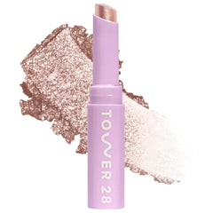 Tower 28 GoGo Cooling Shimmer Eyeshadow Stick - 8-Hour Wear Cream Eyeshadow + Precise Highlighter Stick - Water-Based Eye Makeup for Sensitive Eyes - Microplastic-Free Eye Shadow