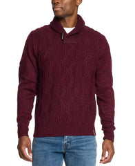 Weatherproof Vintage Men's Chunky Cable Knit Toggle Sweater