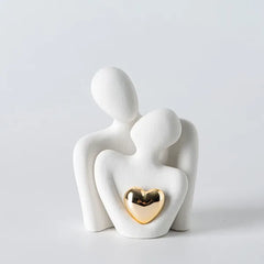 GJFASGF Mini Hugging Couple Statue Ceramic Lover Figurine Home Decor is a Romantic Gift for Her on Wedding Anniversary and Valentines, TV Stand Decoration Knick Knacks for Shelves