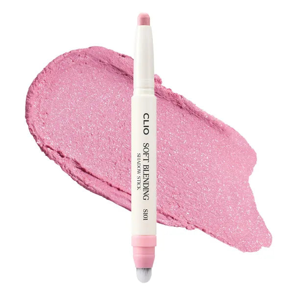 CLIO PROFESSIONAL Soft Blending Eyeshadow Stick - Long Lasting, Matte, Shimmer & Glitter Finishes, Built-in Brush for Easy Blending, Coconut-Derived Ester Oil Infused