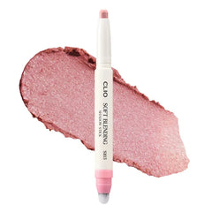 CLIO PROFESSIONAL Soft Blending Eyeshadow Stick - Long Lasting, Matte, Shimmer & Glitter Finishes, Built-in Brush for Easy Blending, Coconut-Derived Ester Oil Infused