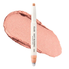 CLIO PROFESSIONAL Soft Blending Eyeshadow Stick - Long Lasting, Matte, Shimmer & Glitter Finishes, Built-in Brush for Easy Blending, Coconut-Derived Ester Oil Infused