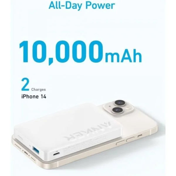 Anker 334 Magnetic Battery (MagGo) PowerCore 10000 mAh Power Bank - White