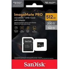 SanDisk 512GB ImageMate Pro microSDXC UHS-1 Memory Card with Adapter- Up to 200MB/s - 512GB