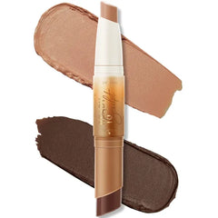 FOCALLURE 2 in 1 Cream Bronzer and Highlighter Stick,Non-greasy & Non-drying Contour Pencil,Easy to Create a Natural Matte Finishing,Long Lasting & Waterproof Face Brighten Make up Pen