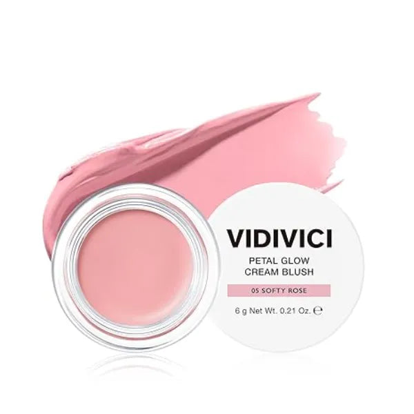 VIDIVICI Petal Glow Cream Blush, Multi Shade Cream Blusher for Natural Radiant Cheeks Long Lasting Hydrating Color