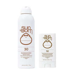 Sun Bum Mineral Sunscreen Duo 2 Count – SPF 30 Spray with SPF 50 Lotion or Face Stick, Broad Spectrum Zinc UVA/UVB Protection, Vegan & Reef Friendly, Octinoxate & Oxybenzone Free
