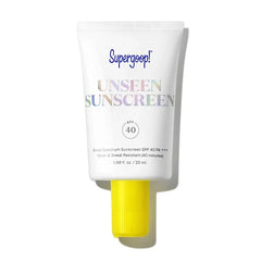 Supergoop! Unseen Sunscreen SPF 40 & SPF 50 – Clear Invisible Face Sunscreen & Makeup-Gripping Primer – Weightless, Scentless, Oil-Free – Broad Spectrum for All Skin Types (0.5–2.5 fl oz)
