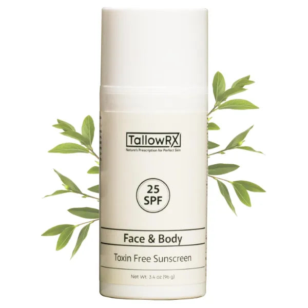 TALLOWRX Sunscreen SPF with Non Nano Zinc Oxide – Natural Mineral Sun Protection with Red Raspberry, Coconut Oil & Vit E – Reef Safe, Non Toxic & Moisturizing Sunblock for Face & Body – 3.4 oz