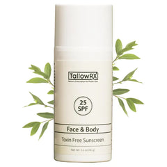 TALLOWRX Sunscreen SPF with Non Nano Zinc Oxide – Natural Mineral Sun Protection with Red Raspberry, Coconut Oil & Vit E – Reef Safe, Non Toxic & Moisturizing Sunblock for Face & Body – 3.4 oz