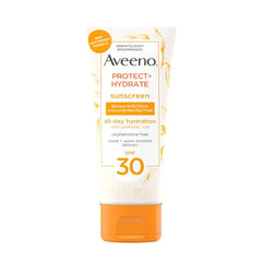 Aveeno Protect + Hydrate Moisturizing Sunscreen Lotion with Broad Spectrum SPF 30 & 60 Prebiotic Oat, Weightless Sweat & Water-Resistant Full Body Sunscreen, Oxybenzone-Free, 3.0 fl. oz