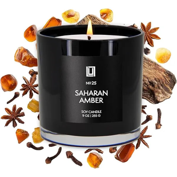 Lulu Candles Smells Warm & Woody Luxury Scented Soy Jar Candle Hand Poured in The USA Highly Scented Long Lasting .