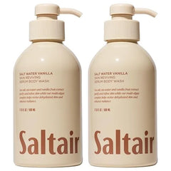 Saltair Body Wash,  2 Pack. Moisturizing Body Cleanser with Monoi Oil and Cupuacu Butter. Luxury Shower Gel for Women and Men.Paraben Free. 2x 17oz Pump Bottles