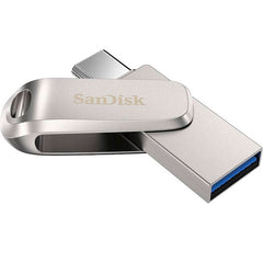SanDisk 128GB Ultra Dual Drive Luxe USB-C Flash Drive (SDDDC4-128G-AT46) - Silver