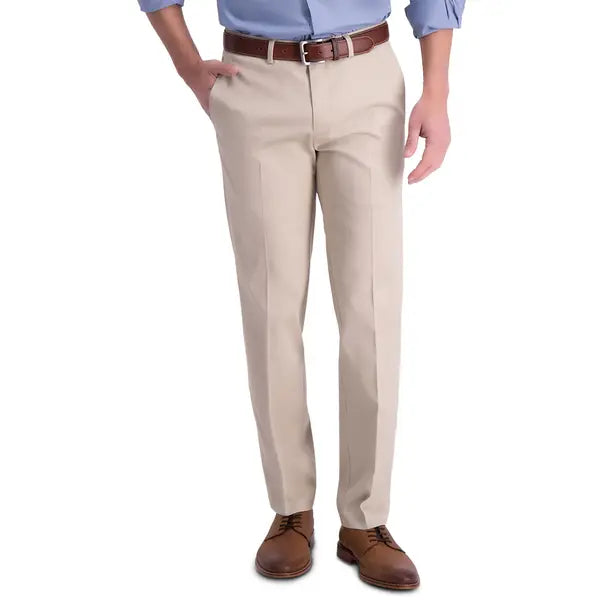 Haggar Men’s Iron Free Premium Khaki Straight-Fit Flat-Front Pant