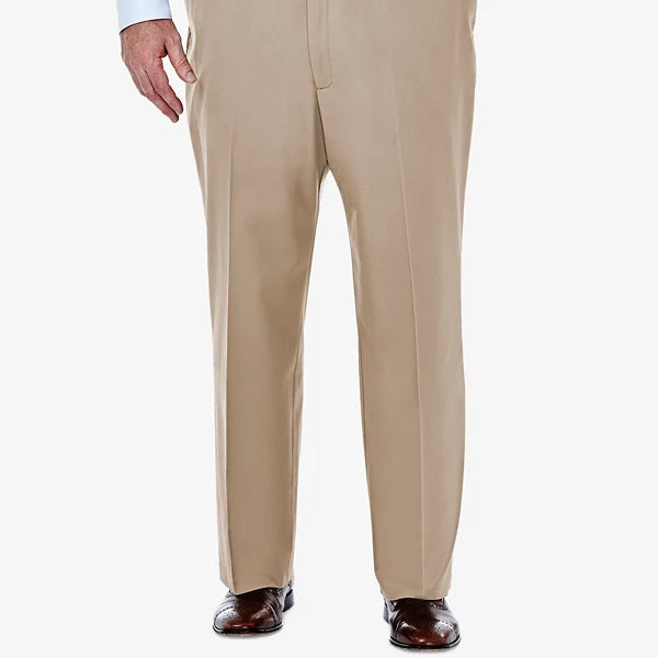 Hagger Men's Big & Tall Premium No Iron Khaki Pants