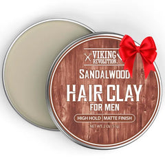 Viking Revolution Hair Clay for Men - Matte Finish, Texturizing Clay Pomade for Men with Jojoba Oil and Vitamin E - Effortless Hair Styling Cream - Strong Hold, Natural Finish (2 oz)