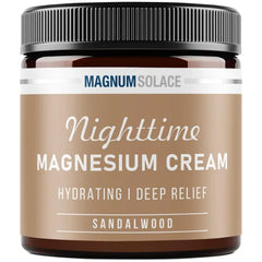 Magnum Solace Magnesium Lotion Nighttime Magnesium Cream Apply to Legs, Arms or Chest Topical Magnesium Chloride USA Made and Safe for Kids