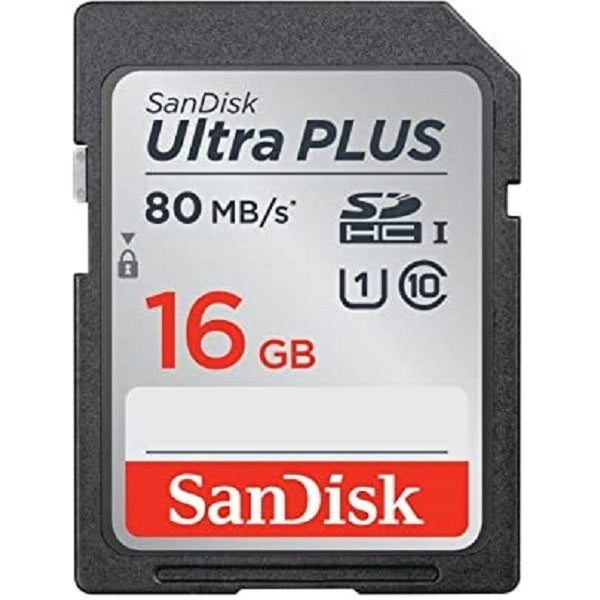 Sandisk Micro SD Ultra Plus With Adapter Memory Card 80MB/S 16GB
