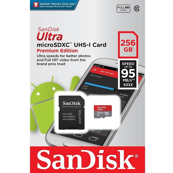 Sandisk Ultra Plus Micro SD Memory Card With Adapter 130MB/S 256GB