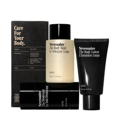 Nécessaire Body Essentials - Skin Care Gift Set For Women + Men - Travel-Size Body Wash, Body Lotion + Deodorant | Dermatologist-Tested. Hypoallergenic | Vegan | Aluminum-Free Deodorant