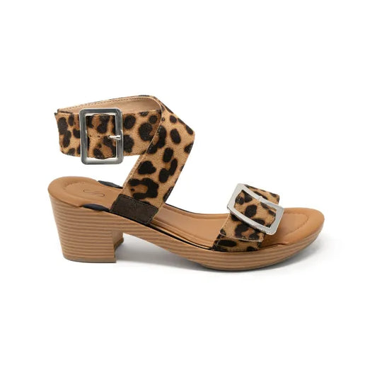 Solely Jane Savannah Heel with Brown Base Option - Tiger Print
