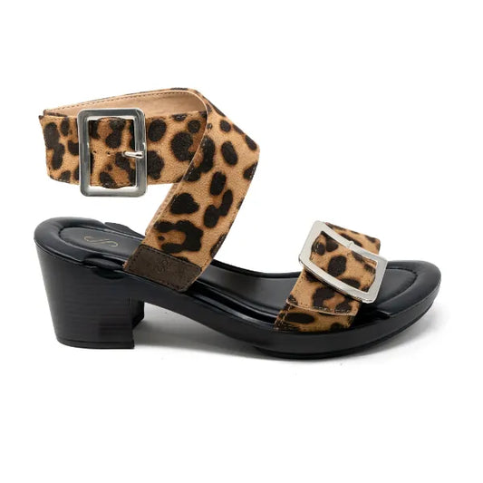 Solely Jane Savannah Heel with Black Base Option - Tiger Print