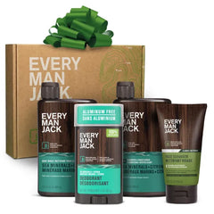 Every Man Jack Men's Bath and Body Gift Set - Clean Ingredients, Includes Hydrating Body Wash, 2-in-1 Shampoo, Aluminum-free Deodorant & Face Wash