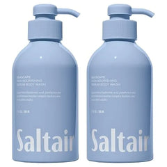 Saltair Body Wash,  2 Pack. Moisturizing Body Cleanser with Monoi Oil and Cupuacu Butter. Luxury Shower Gel for Women and Men.Paraben Free. 2x 17oz Pump Bottles