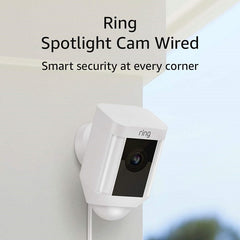 Ring Security Spotlight Outdoor Wired Camera White