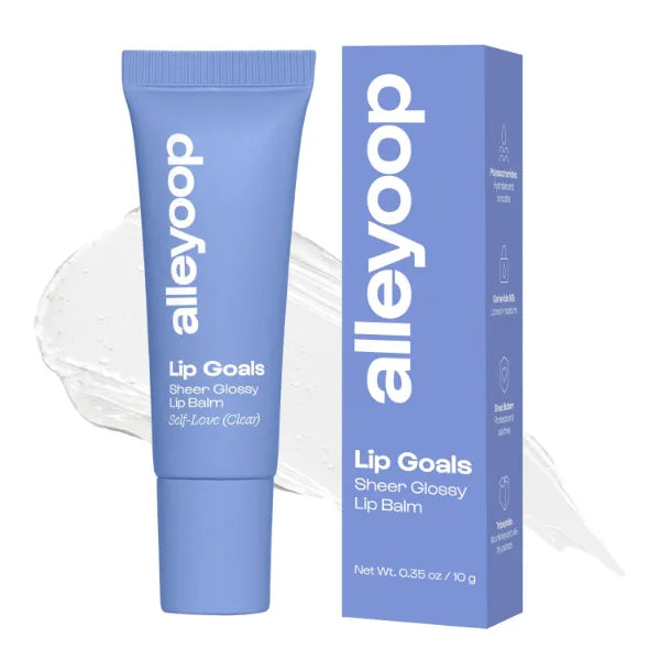 Alleyoop Lip Goals Glossy Lip Balm - Hydrating Tinted Lip-Moisturizer for Women - Vegan LipBalm for Cracked Lips, Moisturizing LipGloss Balm - Lips Treatment & Hydration Care