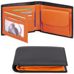 Sendefn RFID-Blocking Trifold Wallet for Men - Genuine Leather with 8 Card Slots