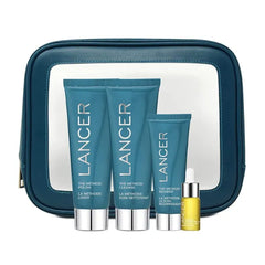 Lancer Skincare The Method Intro Kit, 3-Step Anti-Aging Facial Exfoliator, Cleanser, and Moisturizer Kit for Glowing Skin