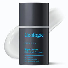 Geologie Retinol Anti-Aging Night Cream | Targeted .1% to .3% Retinol Formula for Wrinkles & Fine Lines