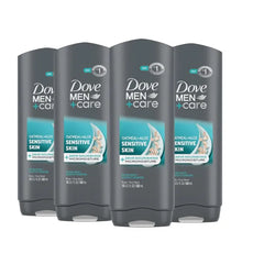 DOVE MEN + CARE Mens Body Wash, Dry Skin Body Wash with Micromoisture, Effectively Washes Away Bacteria While Nourishing Your Skin - 18 oz (Pack of 4)