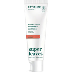 Attitude Fluoride-Free Toothpaste, Peppermint Flavor, Vegan & Cruelty-Free, Sugar-Free, Plant & Mineral-Based Ingredients, Clean Oral Care - 4.2 Oz
